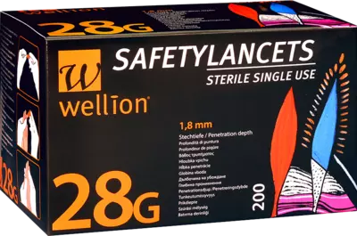 WELLION Safetylancets 28 G Sicherheitseinmallanz. 200 St Lanzetten