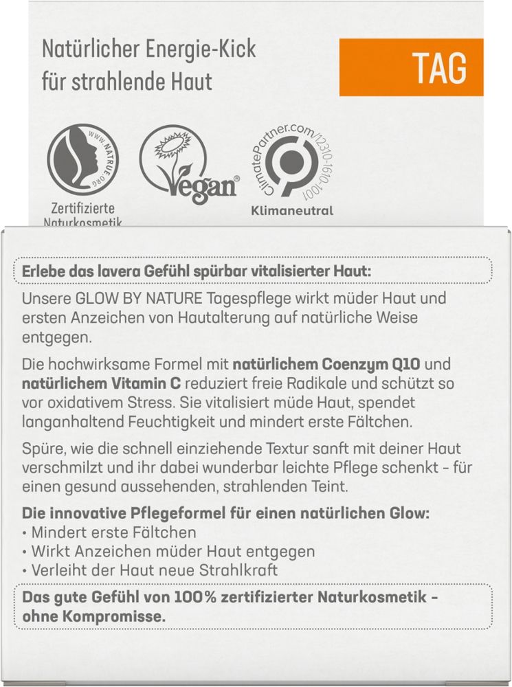 lavera GLOW BY NATURE TAGESPFLEGE  50 ml Tagescreme