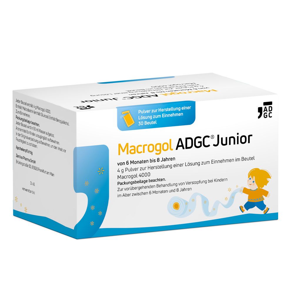 Macrogol ADGC Junior 6M - 8J 50 St Pulver zur Herstellung einer Lösung zum Einnehmen