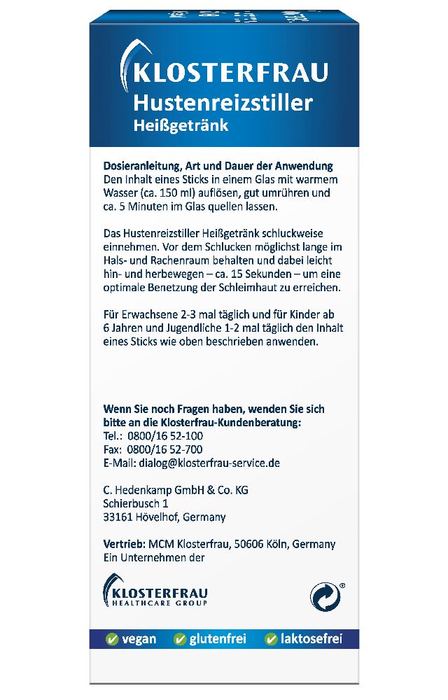 KLOSTERFRAU Hustenreizstiller Heißgetränk 10X5 g Pulver