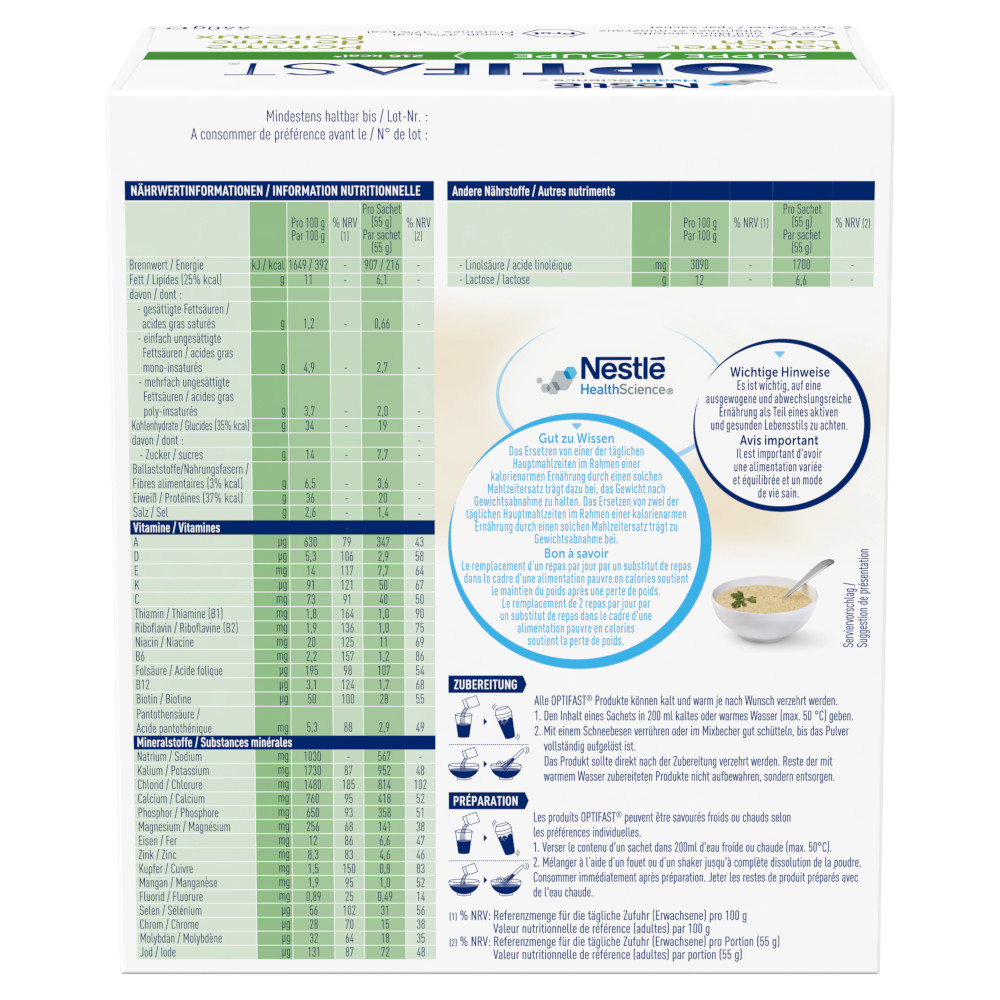 OPTIFAST Suppe Kartoffel-Lauch Geschmack 8X55 g Pulver
