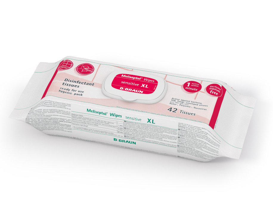 MELISEPTOL Wipes sensitive XL 42 St Tücher