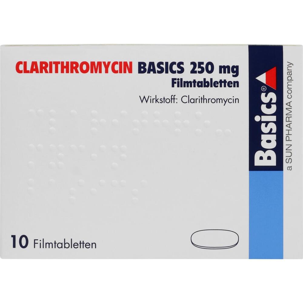 Clarithromycin BASICS 250mg 10 St Filmtabletten