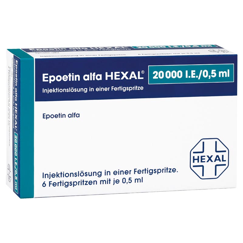 Epoetin alfa HEXAL 20000 I.E./0,5ml 6 St Fertigspritzen
