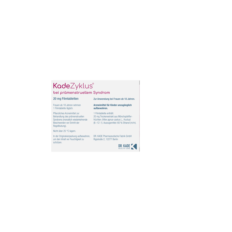 Kade Zyklus bei prämenstruellem Syndrom 20 mg 30 St Filmtabletten