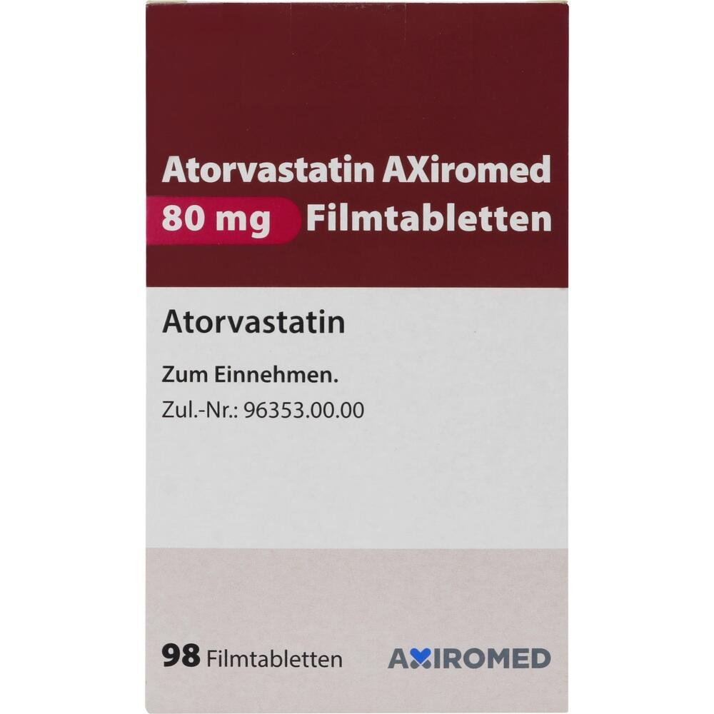 Atorvastatin AXiromed 80mg 98 St Filmtabletten