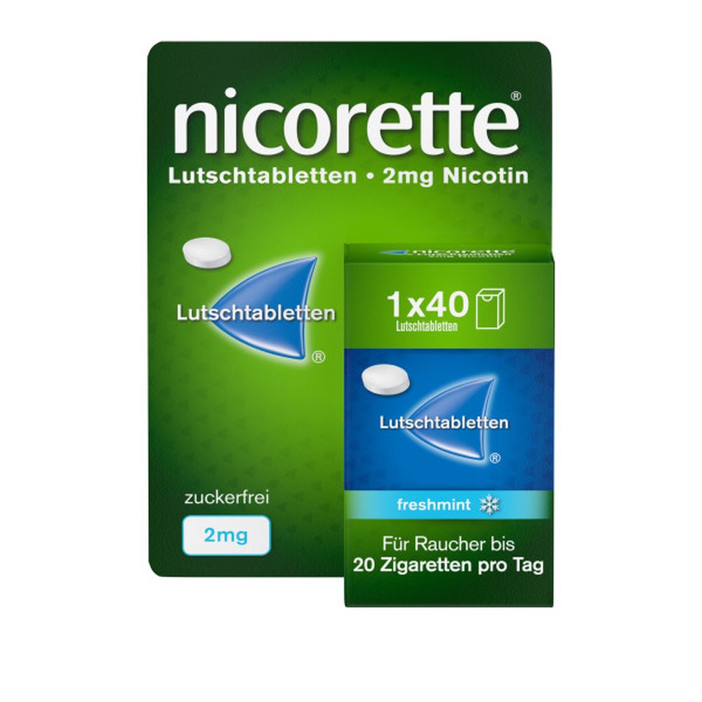 nicorette Lutschtablette freshmint 2 mg Nikotin zur Raucherentwöhnung 40 St Lutschtabletten