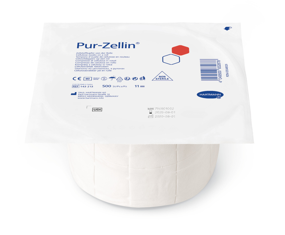 Pur-Zellin 4x5cm unsteril Rolle zu 500 Stück 1 St Tupfer