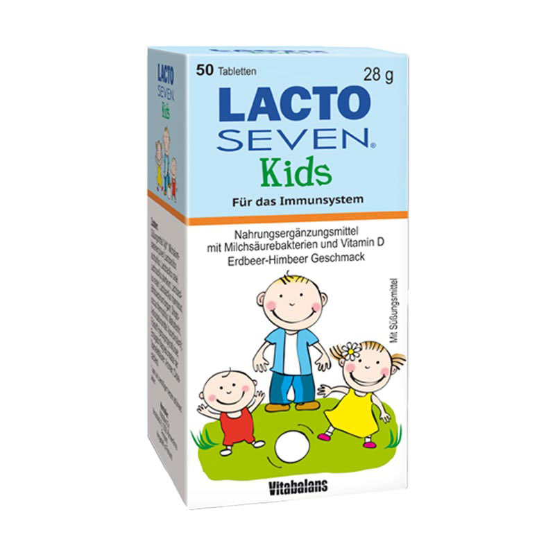 LACTO SEVEN Kids Erdbeer-Himbeer Geschmack 50 St Tabletten