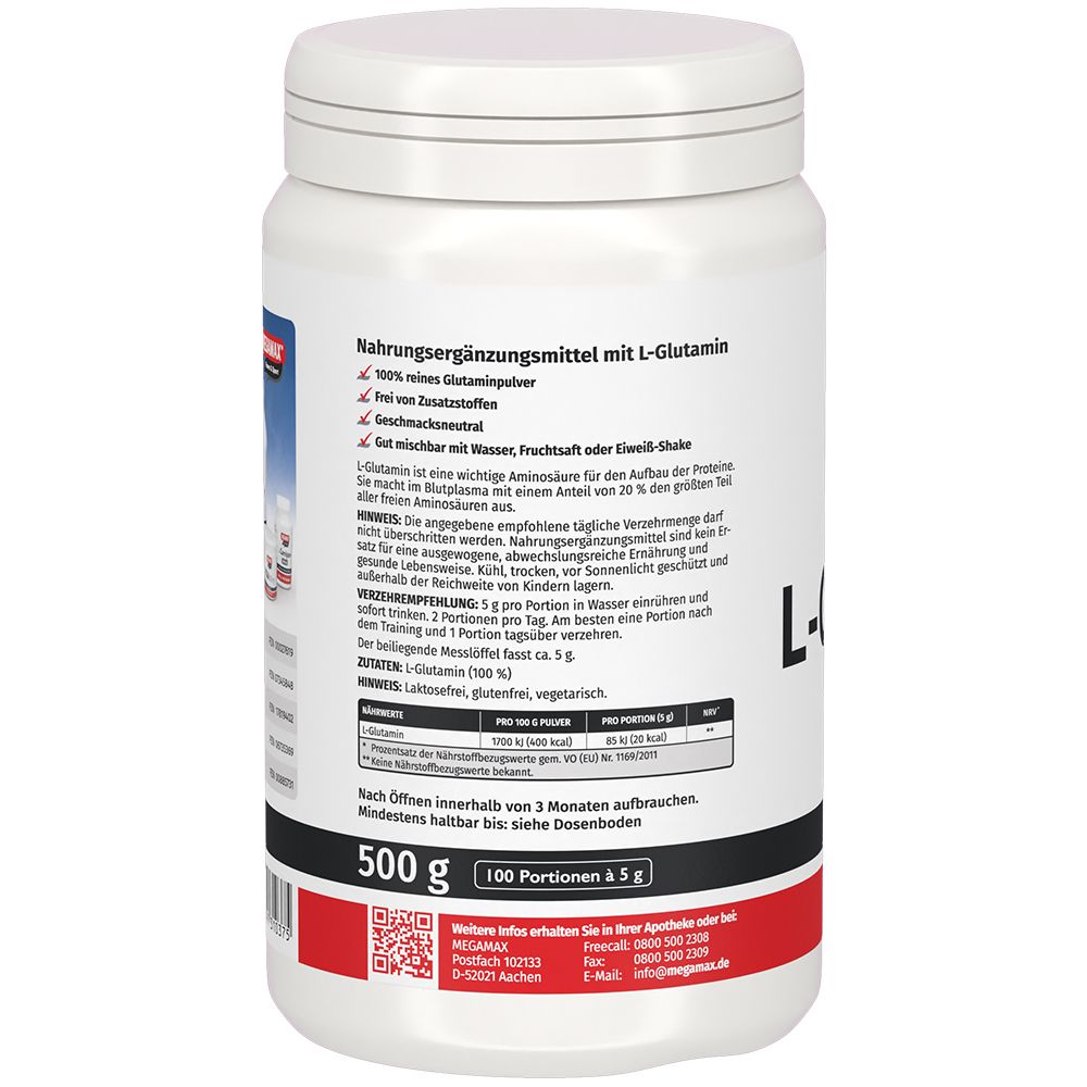 GLUTAMIN 100% rein Megamax Pulver 500 g Pulver