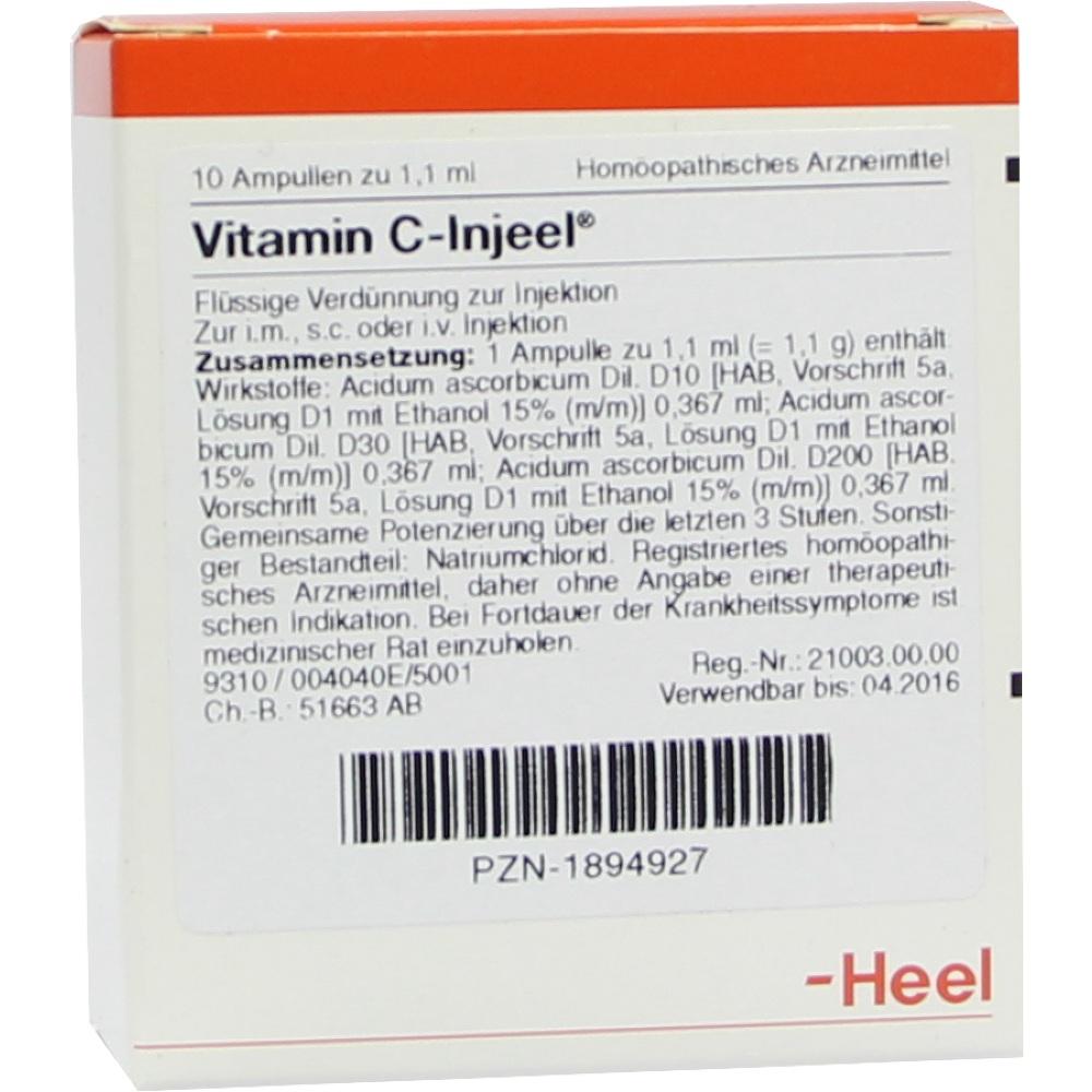 VITAMIN C INJEEL Ampullen 10 St Ampullen