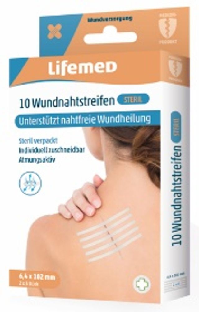 Lifemed Wundnahtstreifen STERIL Weiß 10 St Streifen