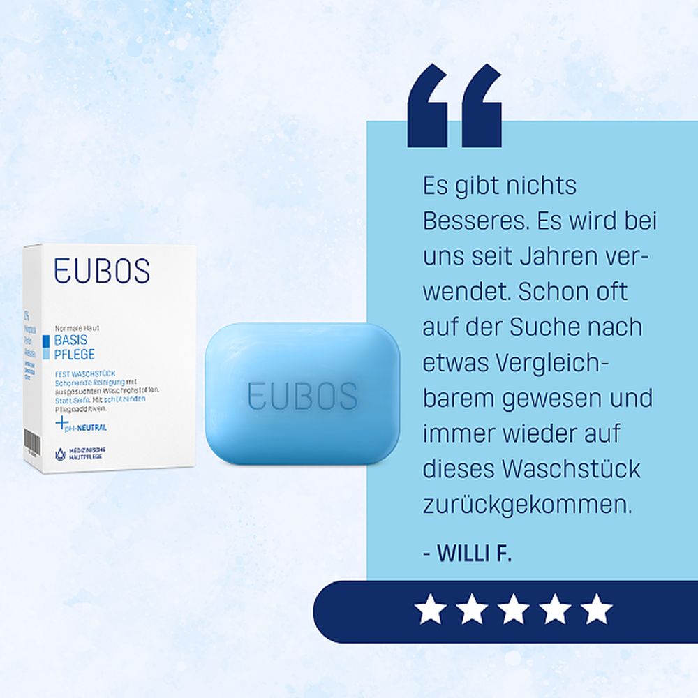 EUBOS Seifenstück blau unparfümiert 125 g Seife