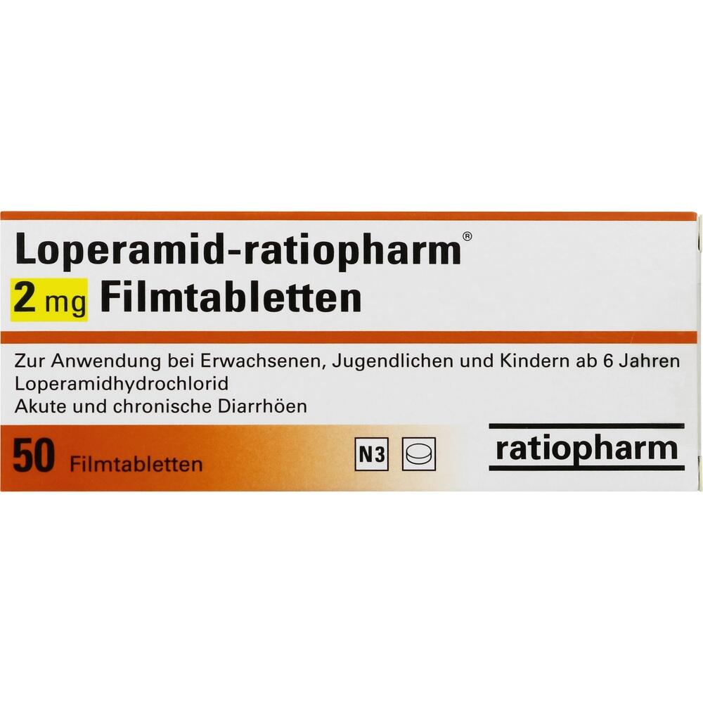 Loperamid-ratiopharm 2mg 50 St Filmtabletten