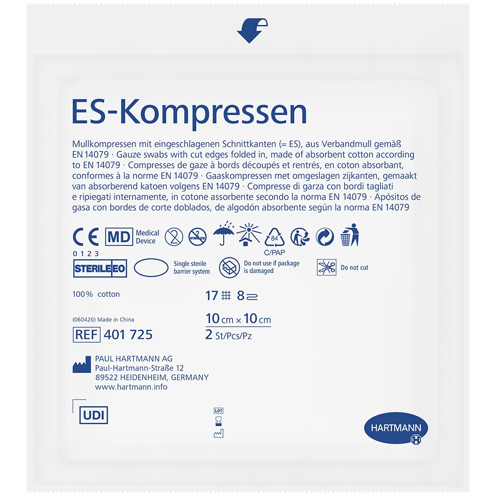 ES-KOMPRESSEN steril 10x10 cm 8fach 25X2 St Kompressen