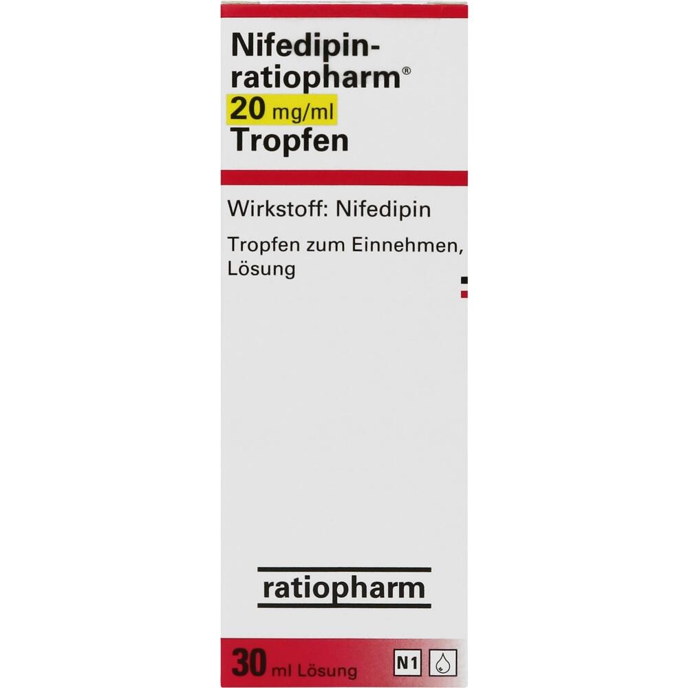 Nifedipin-ratiopharm 20mg/ml 30 ml Tropfen zum Einnehmen
