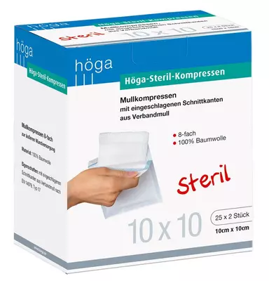 HÖGA STERIL Kompressen 10x10 cm 8fach 25X2 St Kompressen