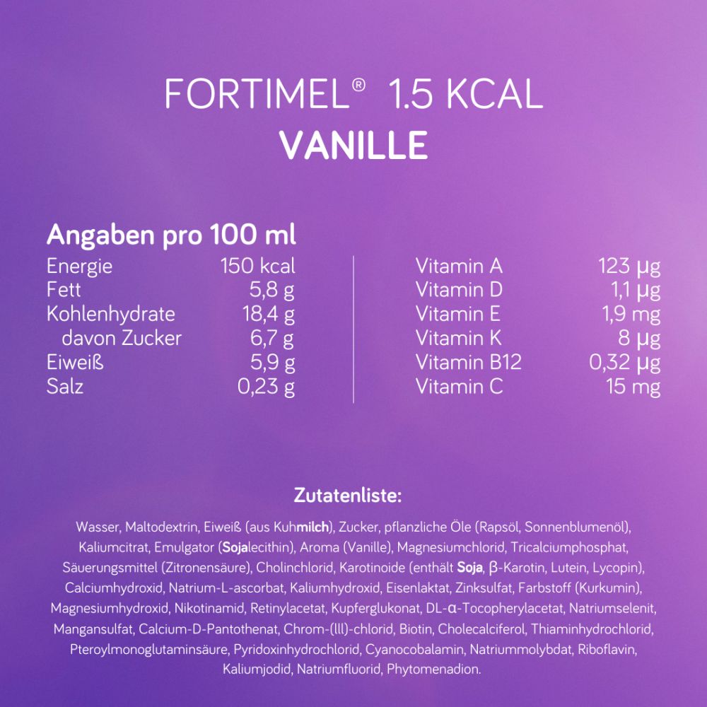 Fortimel 1,5 kcal/ml Vanille-Geschmack 32X200 ml Flüssigkeit