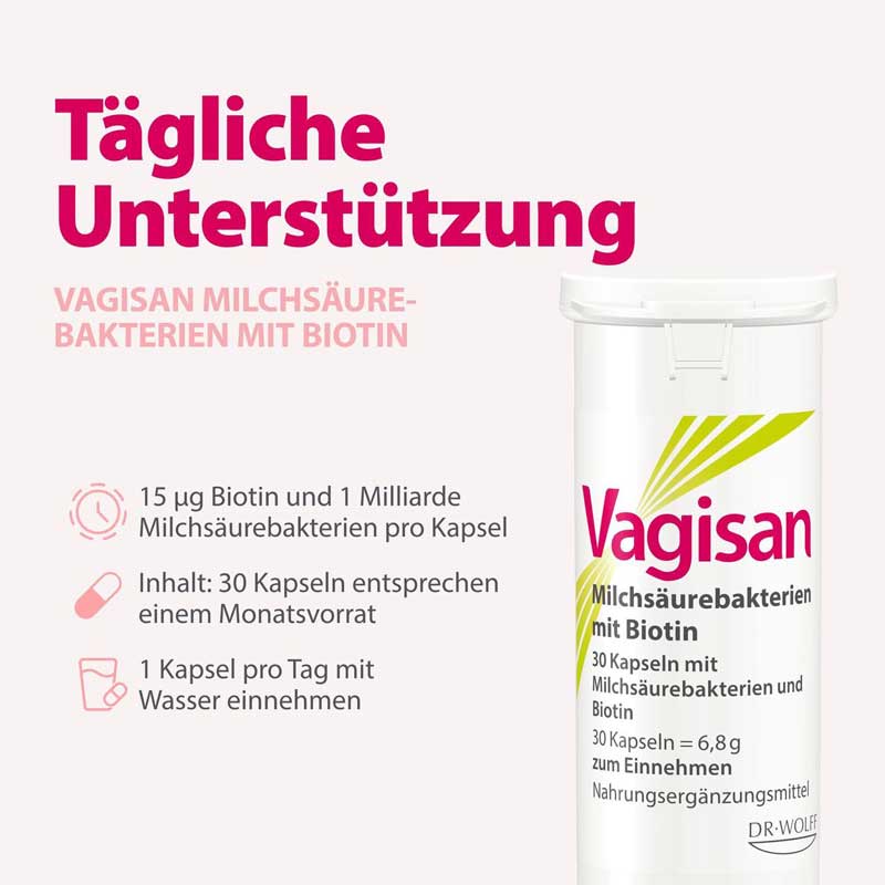 Vagisan Milchsäurebakterien mit Biotin 30 St Kapseln