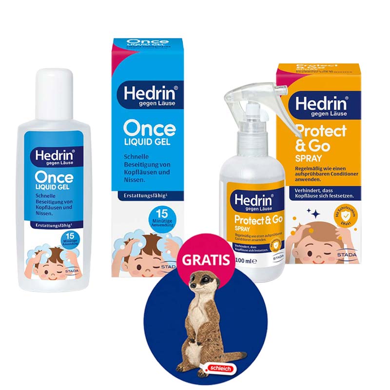 HEDRIN ONCE Liquid Gel + Protect & Go Spray Set 1 St Sparset
