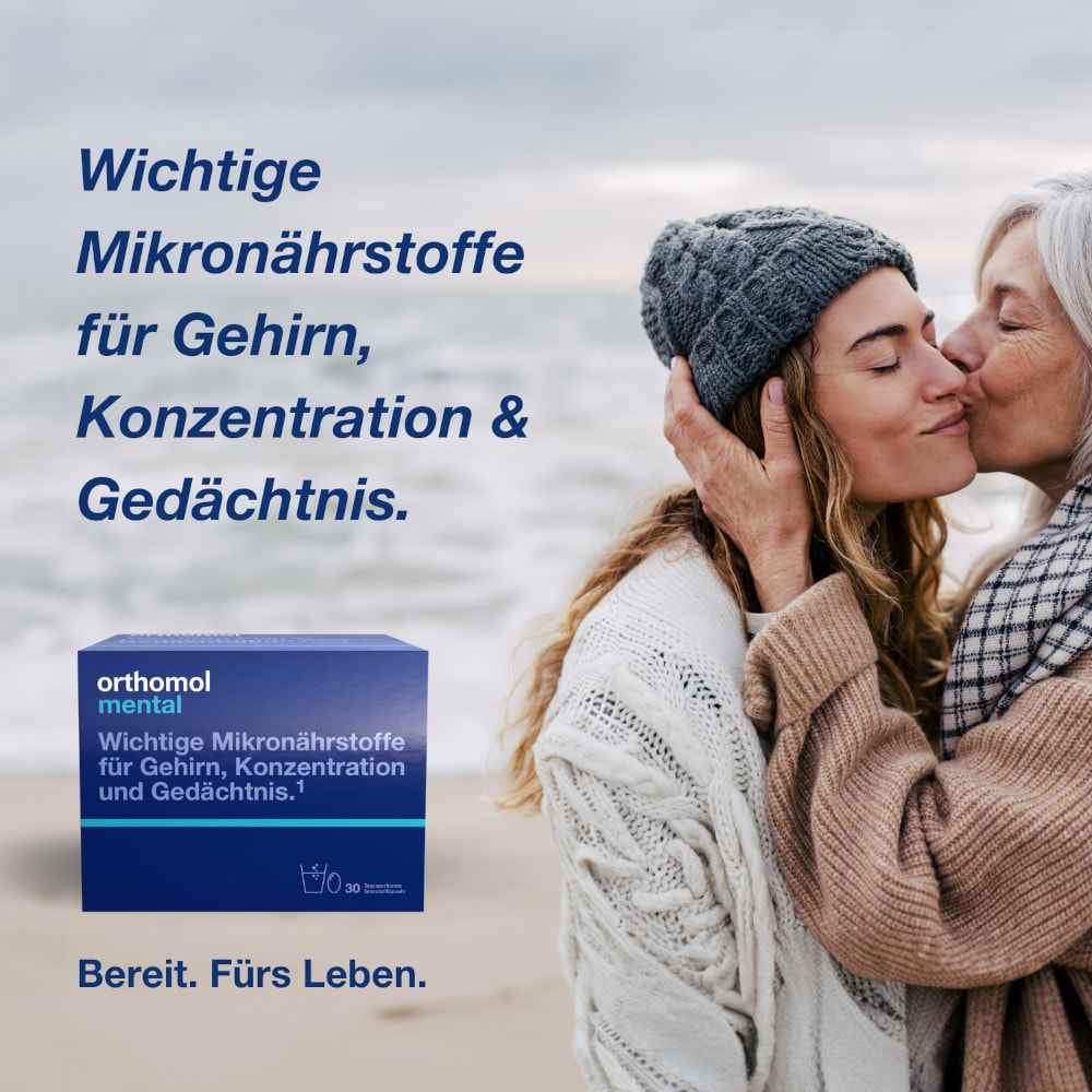 orthomol mental - mit Omega-3-Fettsäure, Magnesium und Vitamin B12 - Granulat/Kapseln