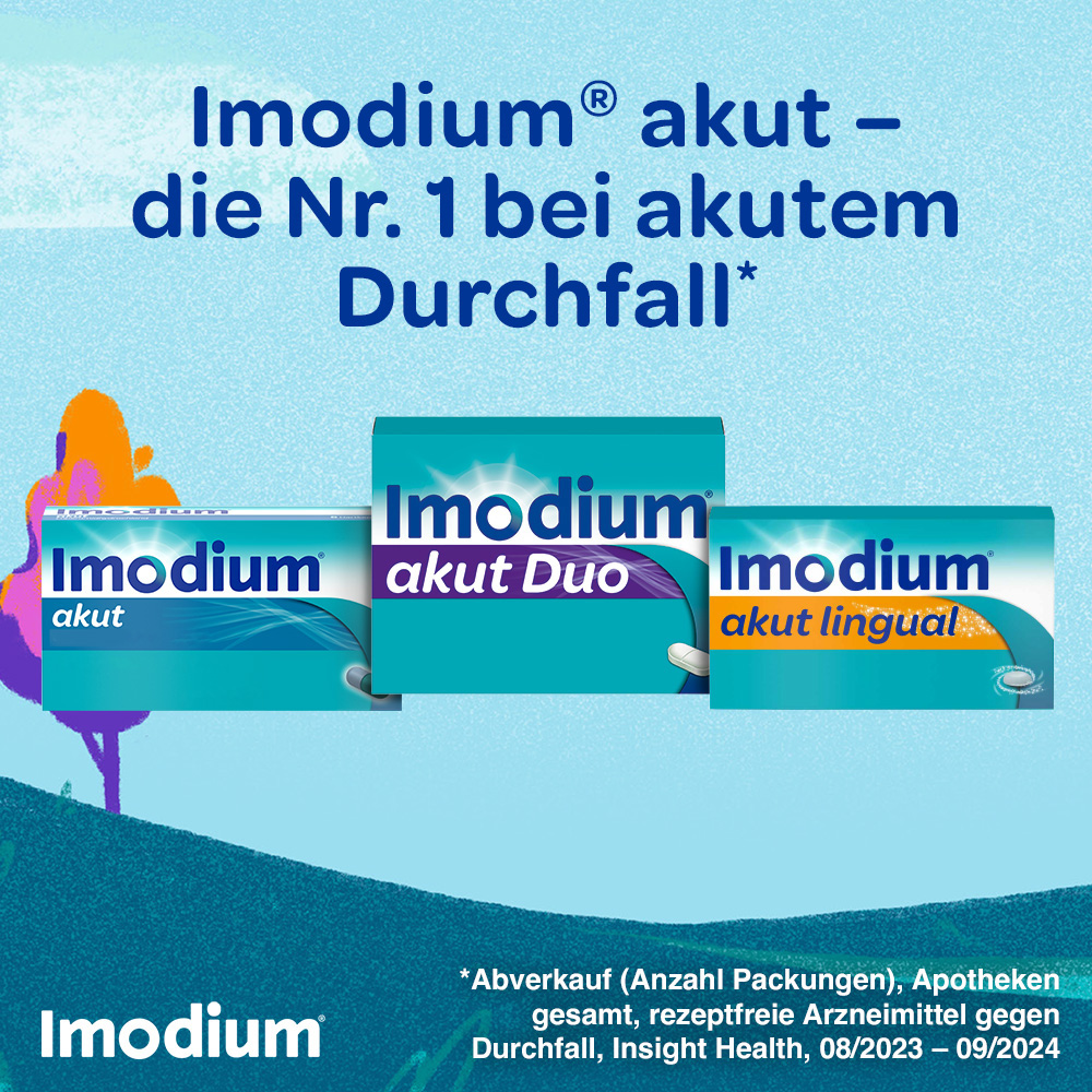 Imodium akut lingual - bei akutem Durchfall, schmilzt auf der Zunge