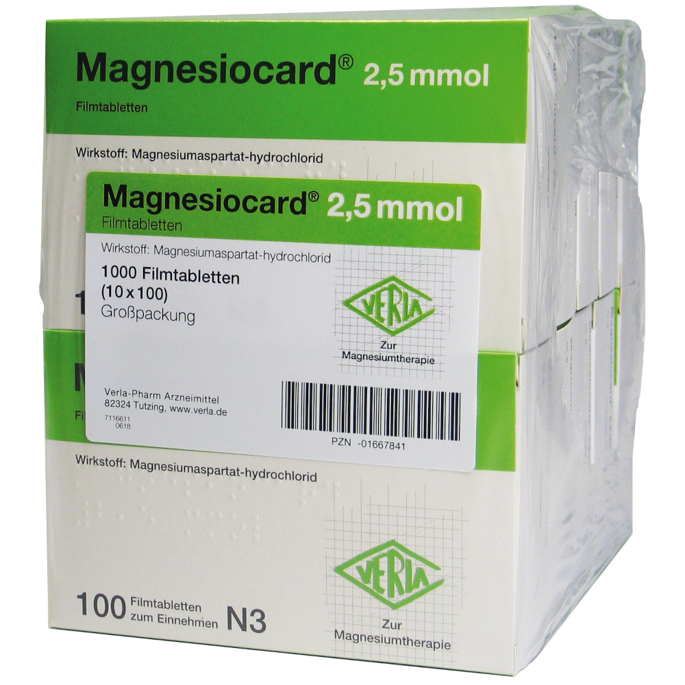 MAGNESIOCARD 2,5 mmol Filmtabletten 10X100 St Filmtabletten