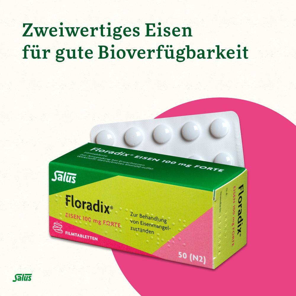 Floradix Eisen 100mg forte 50 St Filmtabletten