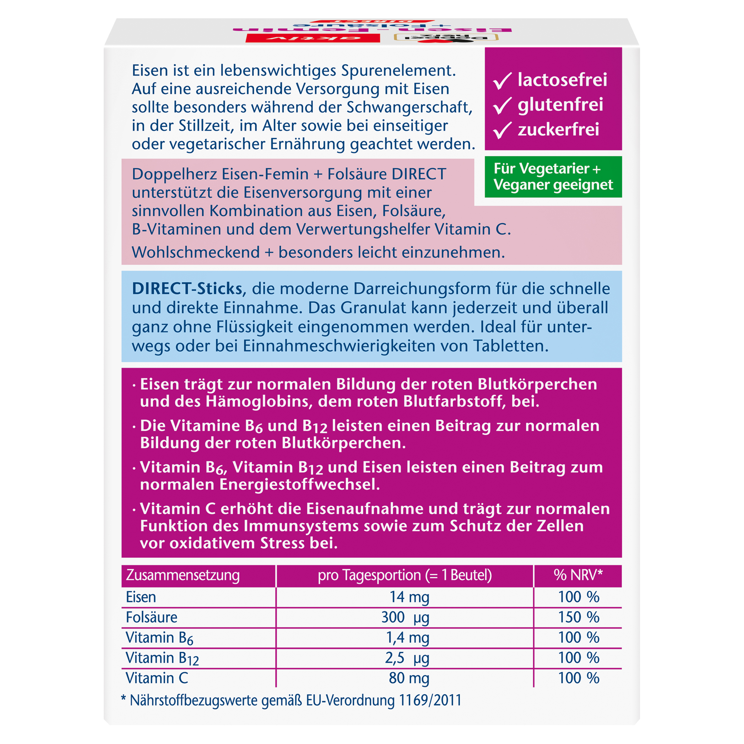 Doppelherz aktiv Eisen-Femin DIRECT 20 St Pellets