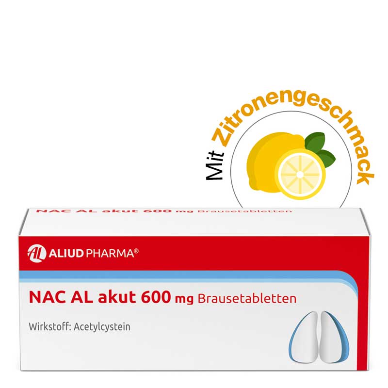 NAC AL akut 600 mg Brausetabletten zur Erleichterung des Abhustens bei erkältungsbedingter Bronchitis (Schleimlöser)