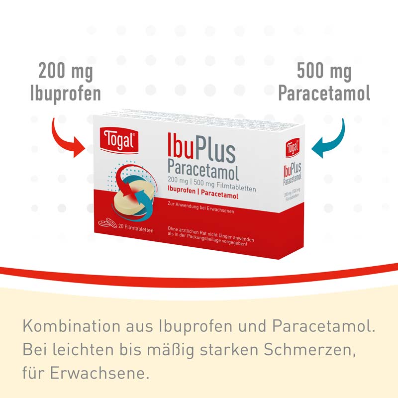 Togal IbuPlus Paracetamol 200 mg / 500 mg 20 St Filmtabletten