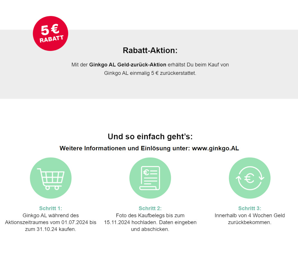 GINKGO AL 120 mg bei altersbedingten Gedächtniseinbußen mit leichter Demenz