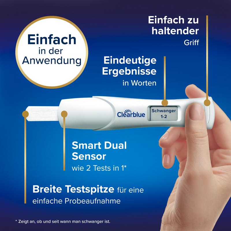 Clearblue Schwangerschaftstest Digital mit Worten &  Wochenbestimmung 2er 2 St Test
