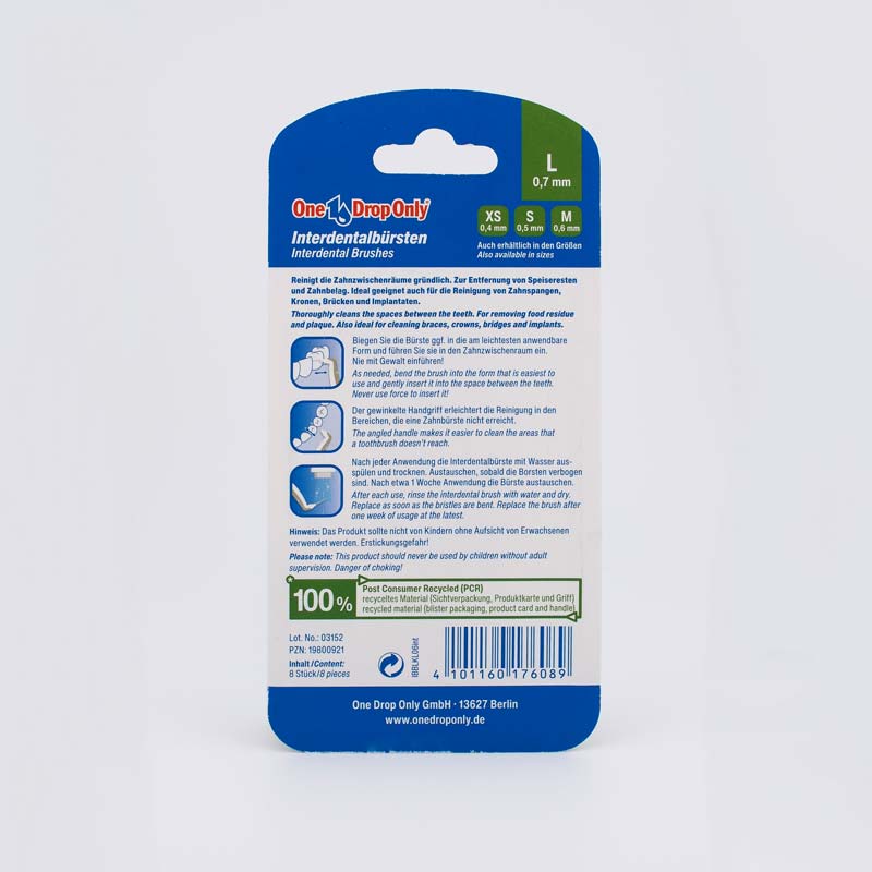 One Drop Only Interdentalbürsten Größe L Gelb 0,7mm 8 St Zahnbürste