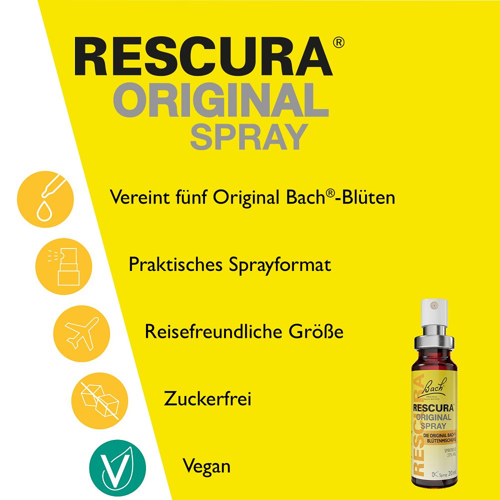 Bachblüten RESCURA Spray mit Alkohol 20 ml Spray