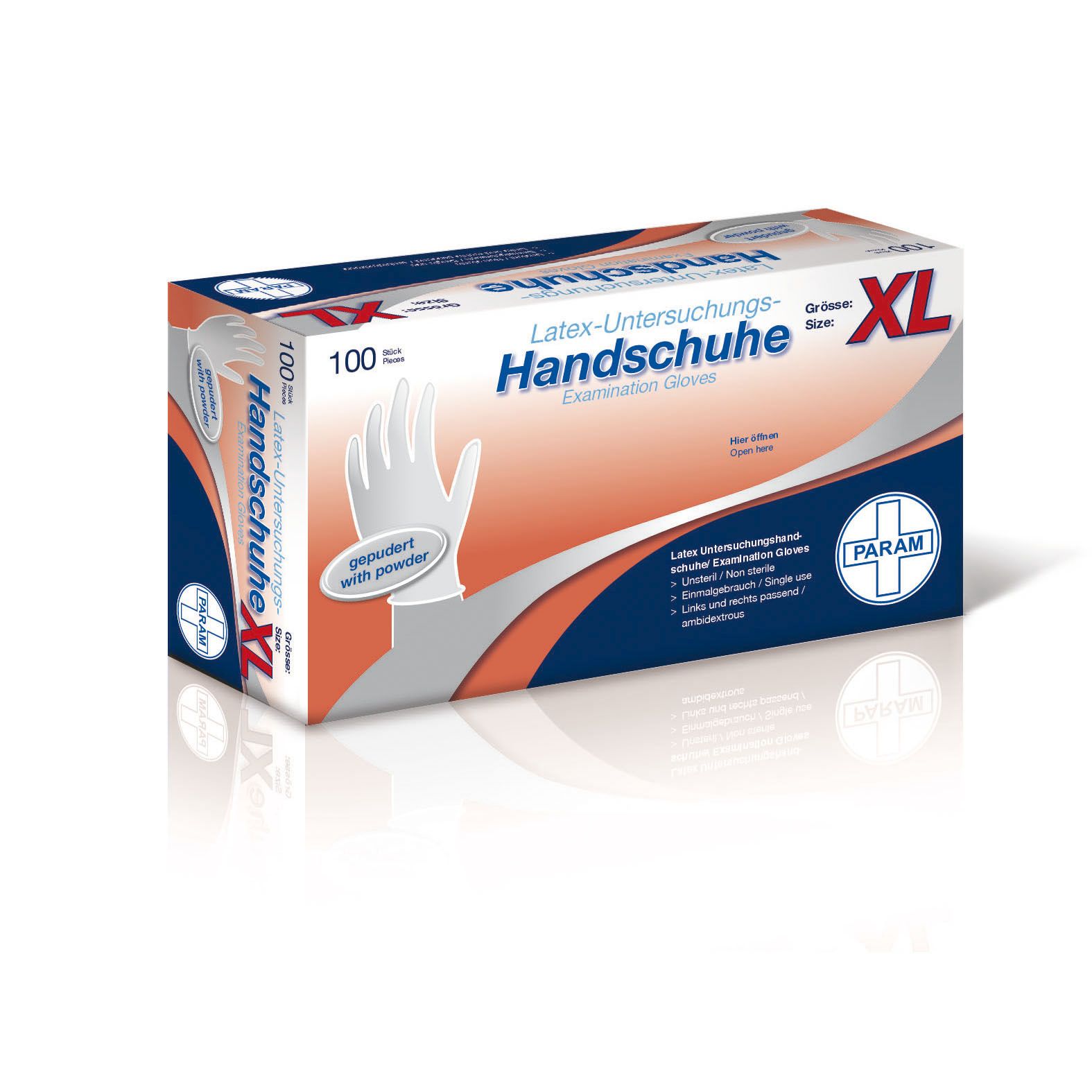 HANDSCHUHE Einmal Latex gepudert XL 100 St Handschuhe