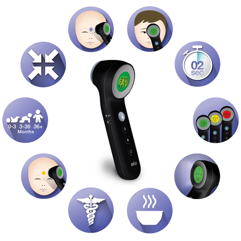 BRAUN No touch + touch Stirnthermometer BNT 400B   1 St