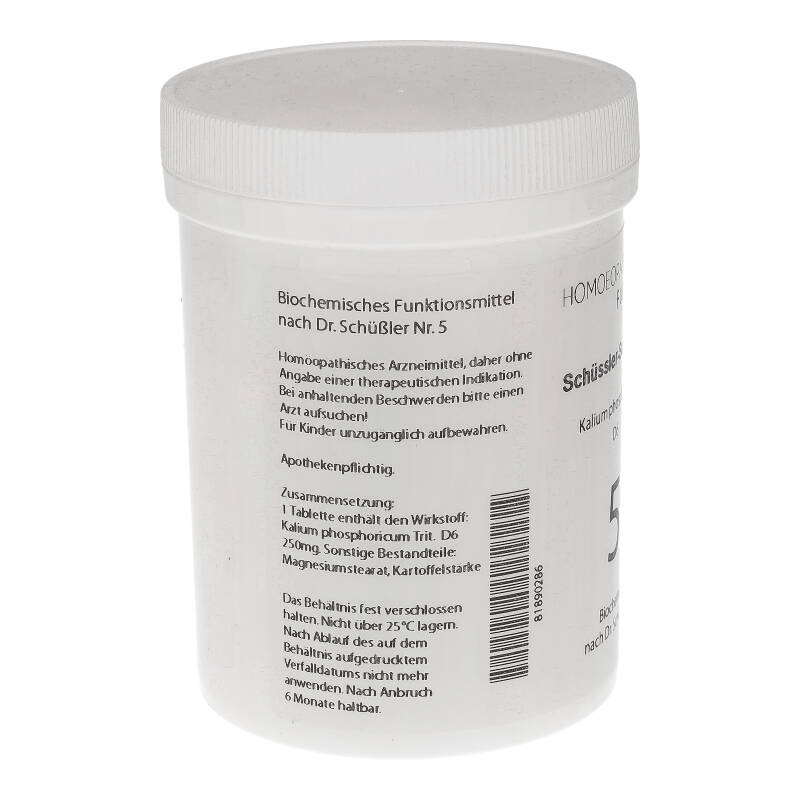 HOMOEOPATHIEFUCHS Schüssler-Salz Nummer 5 Kalium phosphoricum D6 Biochemie 1000 St Tabletten