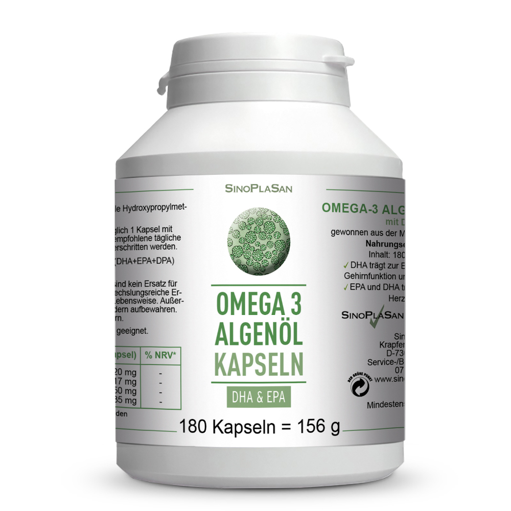 Omega 3 Algenöl Kapseln DHA+EPA 180 St Kapseln