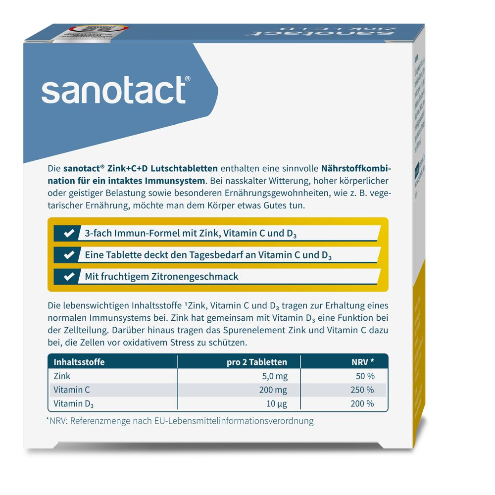 sanotact Zink + C + D 20 St Lutschtabletten