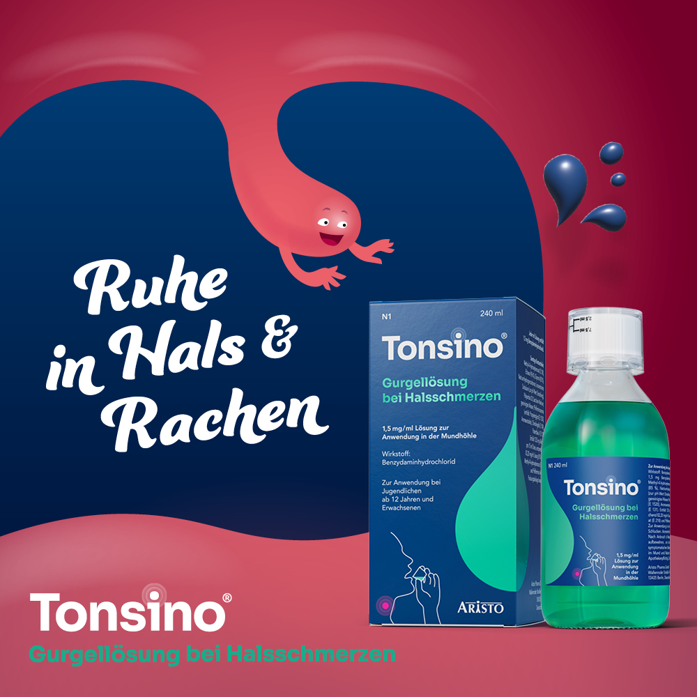 Tonsino Gurgellösung bei Halsschmerzen 240 ml Lösung