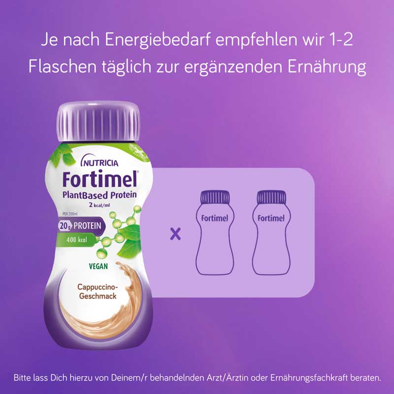 NUTRICIA Fortimel PlantBased Protein 2 kcal/ml Cappuccino-Geschmack 4X200 ml Flüssigkeit