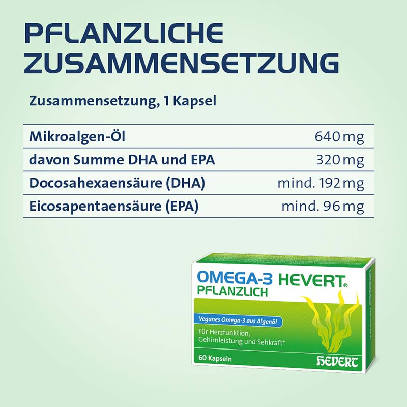 OMEGA-3 HEVERT PFLANZLICH 120 St Weichkapseln