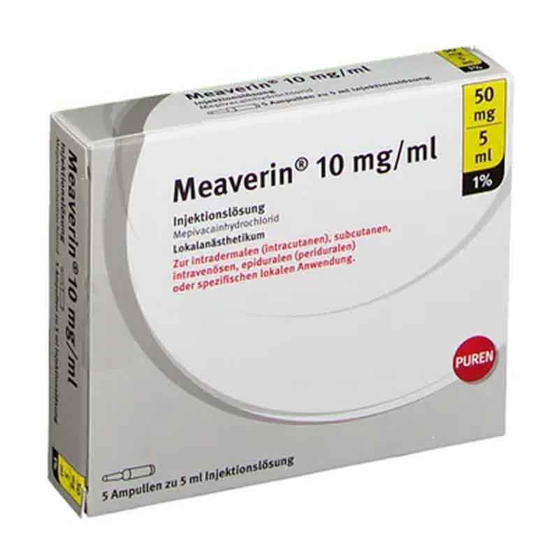 MEAVERIN 1% 10 mg/ml Inj.Lsg.50 mg/5 ml Glasamp. 5X5 ml Injektionslösung