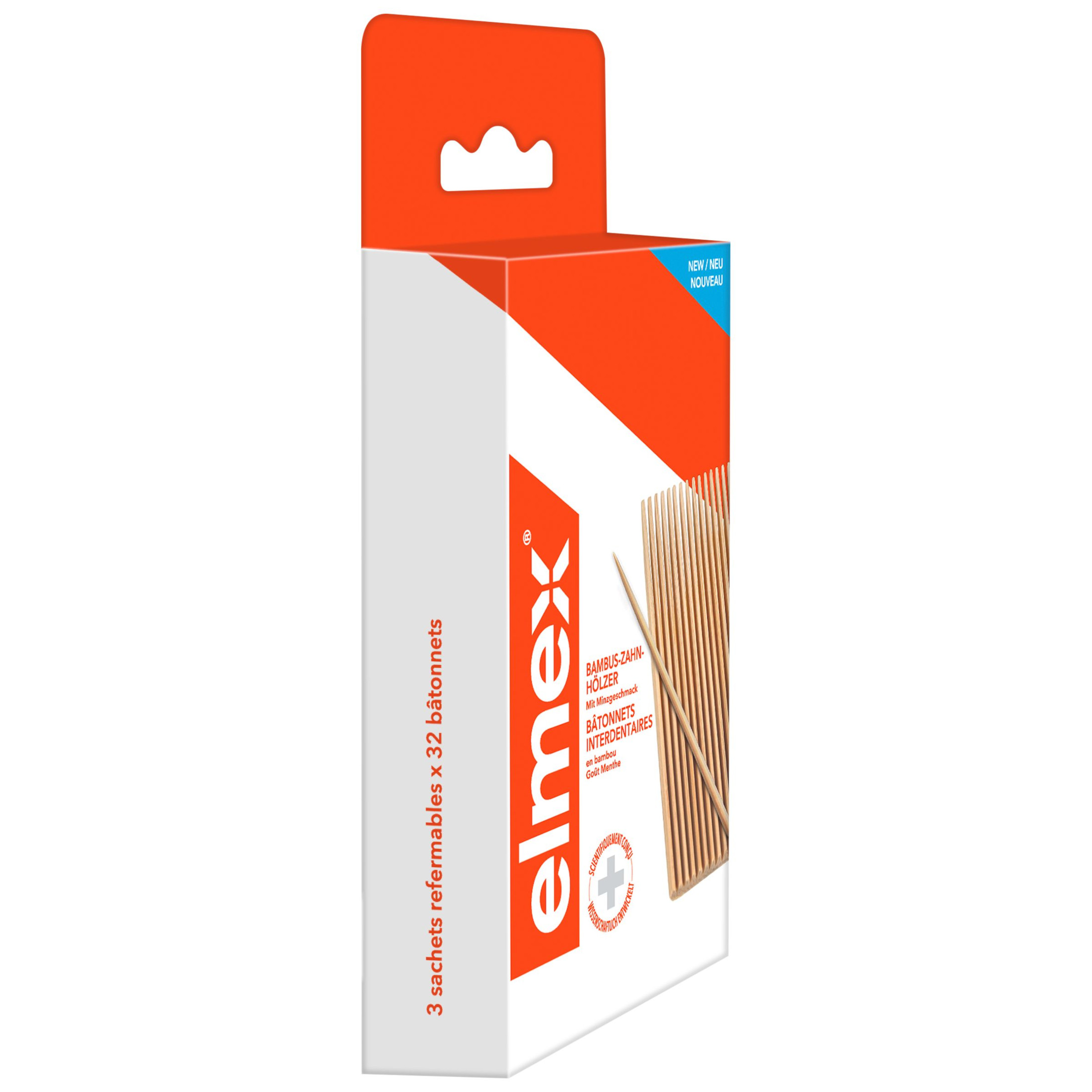 elmex BAMBUS-ZAHNHOELZER mit Minzgeschmack 3X32 St