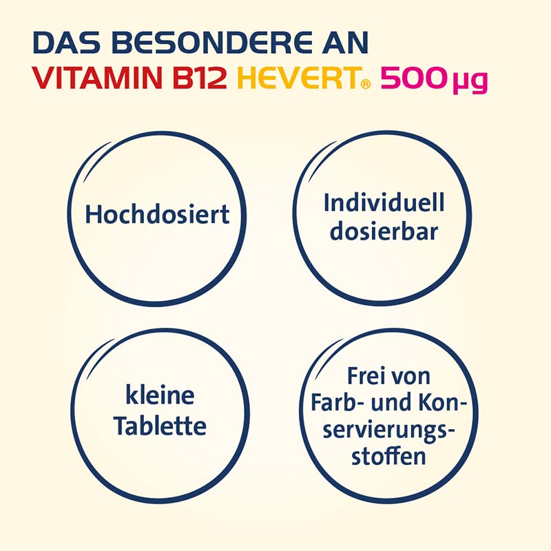 VITAMIN B12 HEVERT 500 Mikrogramm 60 St Tabletten