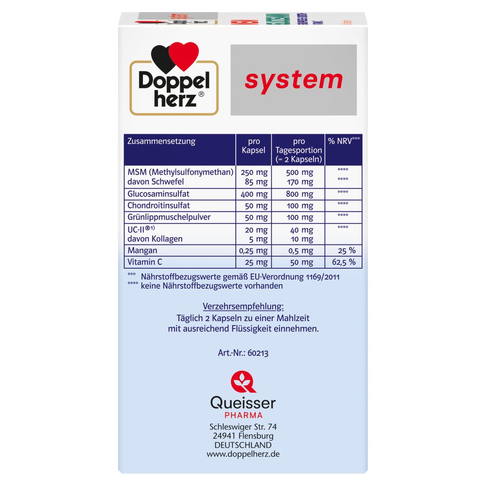 Doppelherz system MSM GLUCOSAMIN  60 St Kapseln