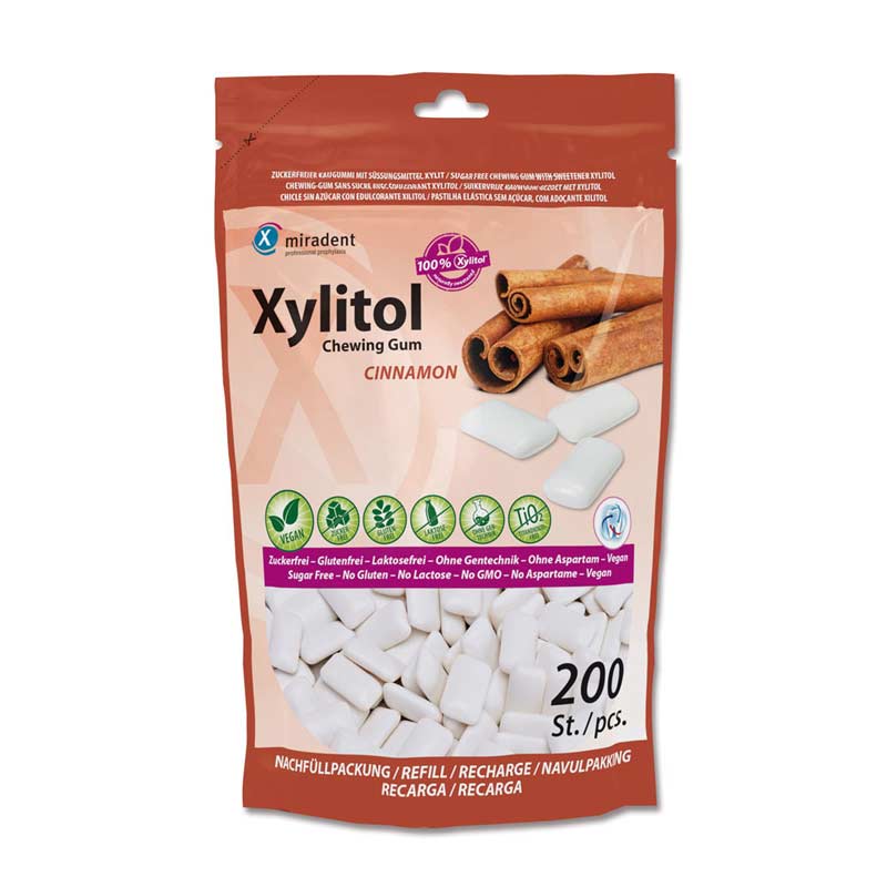 miradent Xylitol Chewing Gum Zimt 200 St Kaugummi
