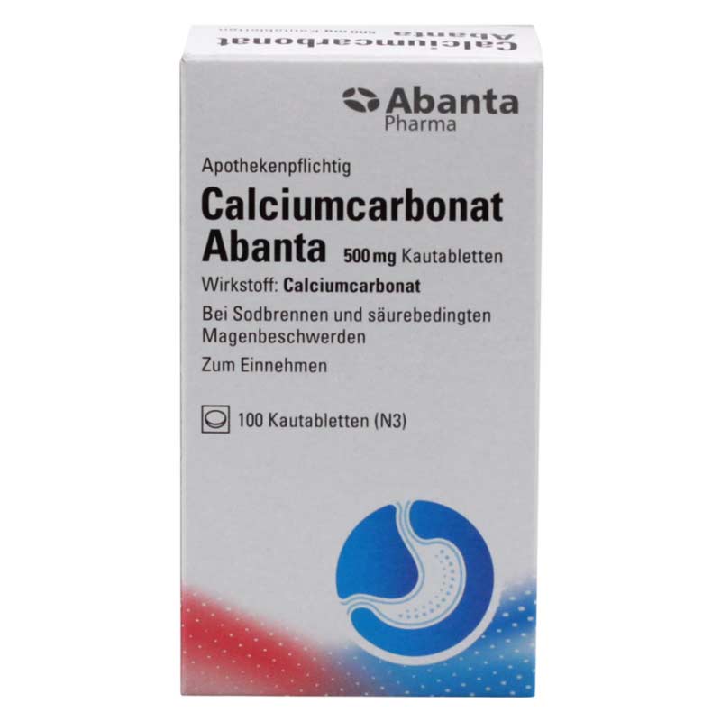 Calciumcarbonat Abanta 500 Mg Kautabletten  100 St Kautabletten