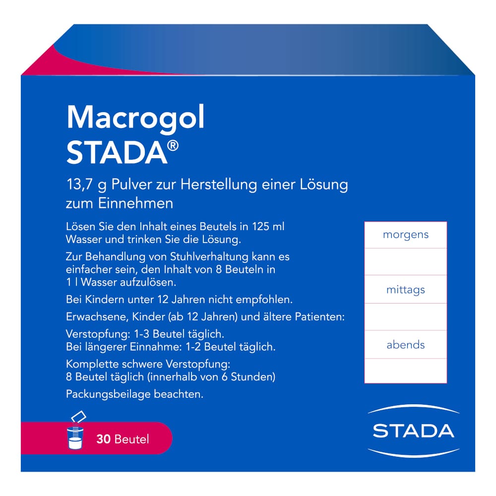 Macrogol STADA 13,7g 30 St Pulver zur Herstellung einer Lösung zum Einnehmen
